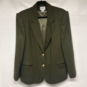 Khaki Women's Blazer with Gold Buttons
